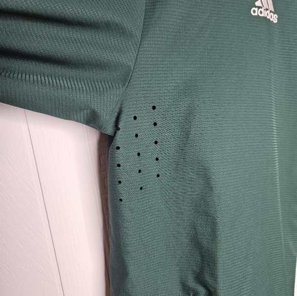 Adidas Climaproof Green and White Mesh Lined Windbreaker Jacket XL EUC - Picture 4 of 12